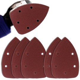 Cjueiom 50 Pcs 120 Grit Mouse Sander Sandpaper, 5 Hole Hook and Loop Sander Pads for 140mm Sanding Machine