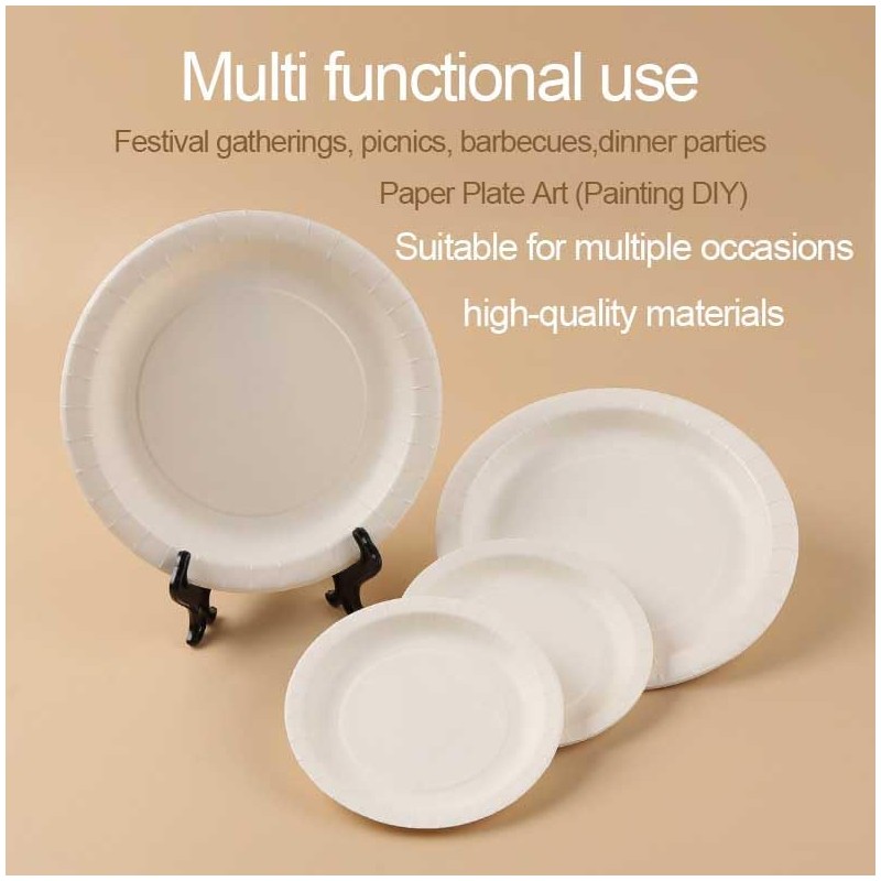 30pcs 9inch & 20pcs 7inch Paper Plates Disposable Dishes Party