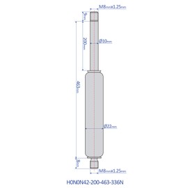 Bansbach – 28 inch (711mm) Stainless Steel Gas Spring, Force 110N (25lb) – Heavy Duty, Standard Model