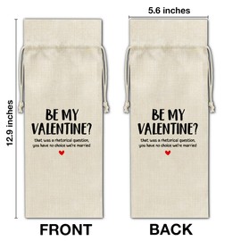 Funny Valentine's Day Wine Bag Gifts for Husband Wife Valentines Day Gifts Be My Valentine Wine Gift Bag (1PC)