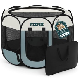 Dog Cat Playpen, Portable Small Animal Playpen Crate Indoor for Dogs Cats Rabbits, Foldable Guinea Pigs Bunny Cage Enclosure for Outdoor, Pop Up Dogs Cats Tent Kennel with Carrying Case, Grey