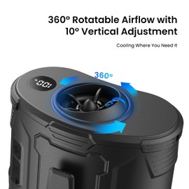 KIWIHOME Portable Waist Fan with 360° Rotatable Airflow & 10° Vertical Adjustment, Clip-On Belt Fan with Physical Power Switch, 4-in-1 Wearable Fan for Outdoor Work, Camping, Travel, Summer Events