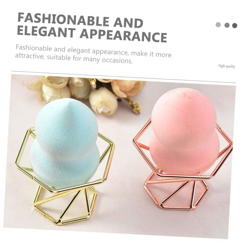 Healeved 3pcs Stainless Steel Powder Puff Holders Elegant Storage Racks