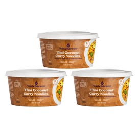 Watcharee's Classic Thai Noodle Bowl - Thai Coconut Curry, Khai Soi - Northern Thai Curry With Vegetables | Mild Heat, Vegan, 8g of Protein, Ready In 2 Mins | Made In Thailand - 3 Pack (9.88 oz Each)