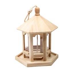 YCHTEWY-DIY Wooden Bird House,Wild Bird Feeder, Hanging Birdhouse Attract Birds & Beautify Your Yard! (Cream, B)