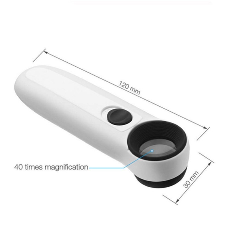 40X Handheld Magnifier Magnifying Glass Loupe Lens for Reading Jewelry