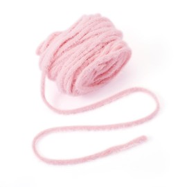 KISSITTY 20 Yards 1/4 Inch Plush Yarn for Crocheting,Sweet Snuggles Lite Yarn,Premier Big Twist Yarns Blanket Ribbon Chenille Yarns for Crocheting Clothes Weaving Craft Sewing Bowknot Making,Pink