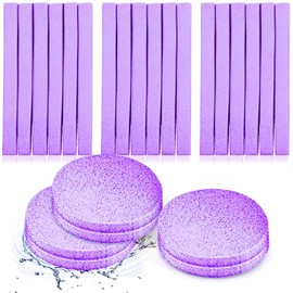 UNIVERSOENLÍNEA.COM | 120 Esponjas Faciales Comprimidas para Esteticistas - Limpieza, Eliminación de Maquillaje, Exfoliante, Spa Lavado - Redondas (Morado)