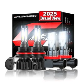 CHUSYYRAY For 2005-2019 Nissan Frontier 4x High&Low Beam LED Headlight + Fog Light Bulbs