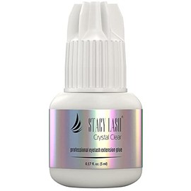 Crystal Clear Eyelash Extension Glue - Stacy Lash (0.17fl.oz / 5ml)/ 1 Sec Drying time/Retention – 8 Weeks/Transparent Adhesive - Maximum Bonding Power/Professional Supplies