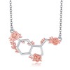 DAYLINLOVE Happiness Serotonin Molecule Necklace for Women 925 Sterling Silver Serotonin And Rose Pendant Necklaces Happiness Chemical Molecule Jewelry for Women Valentine's Day Gifts