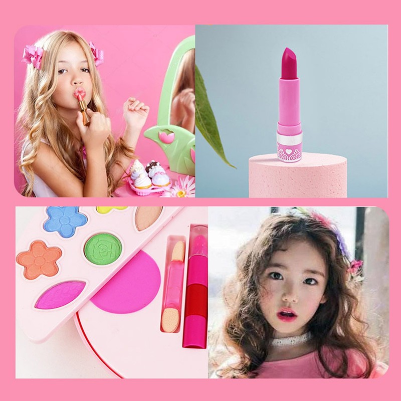 Little Girls Cosmetics Toy High Simulation Safe Kids Makeup Set