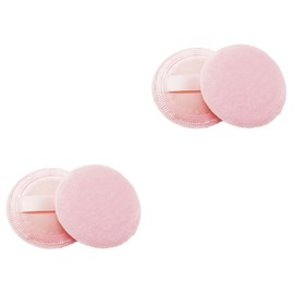 Baluue 2sets Mini Soft Body Powder Puff Sponge Makeup Cotton Puff for Foundation 6x0.7cm Rayon Ribbon Back 8pcs*2