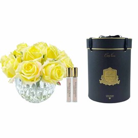 Cote Noire-Luxury Round 13 Rose Bud Bouquet Yellow