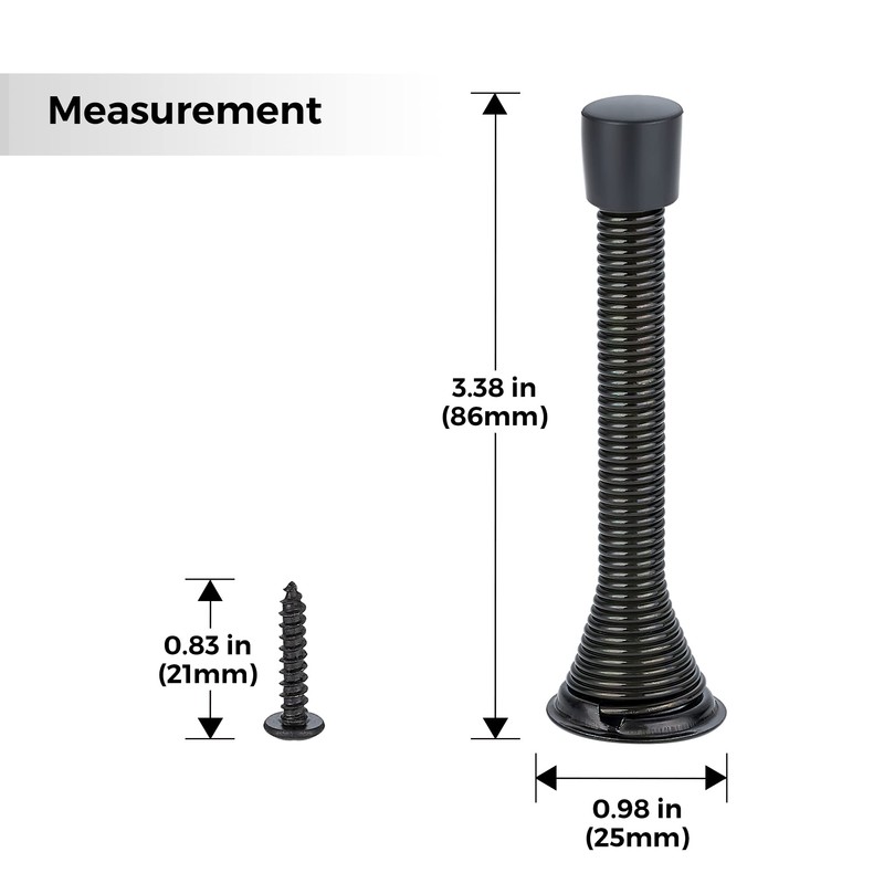 Ravinte Door Stoppers, 12 Pack Black Spring Door Stops with