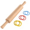 Mepple Classic Wooden Rolling Pin with Handle for Fondant, Pizza,