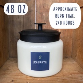 Buckeye Candle Company Large 48 Oz Soy Candle Apothecary Jar with Black Lid,  Beautiful Day Scent