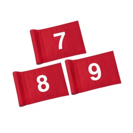 KINGTOP Numbered Golf Flag 8x6 Inch – Upgraded Double Layer 420D Nylon, Double Sided Printing, Tube Inserted – Mini Practice Putting Green Flags for Yard, Red #7-9