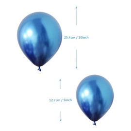100 Pcs 10 Inch Mini Metallic Blue Balloons,Romantic Baloon Decorative Latex Balloons Thick Latex Chrome Balloons for Baby Shower Birthday Party Wedding Engagement Anniversary Festival Decorations