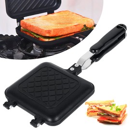 MENIBBLER Toastie Maker Double Side Toasted Sandwich Maker Camping Toastie Maker Non-Stick Stovetop Toastie Maker Baking Pan with Heat-Resistant Handles, Multifunction Toastie Maker for Home
