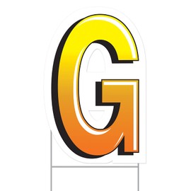 Beistle Letter G Yard Sign with Metal Stakes