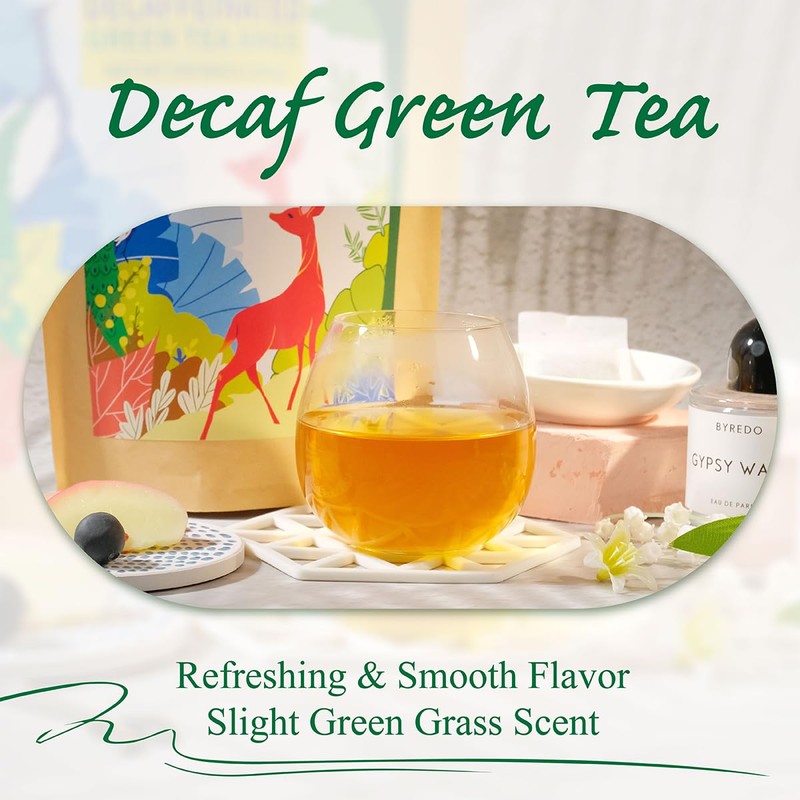 WT WEETEE Decaf Green Tea Bags, 100 Count CO2-Decaffeinated Green
