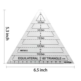 1 Pcs Transparent Quilting Templates Ruler, Triangle Shape Diamond Templates Craft Ruler DIY Tools for Sewing Cutting