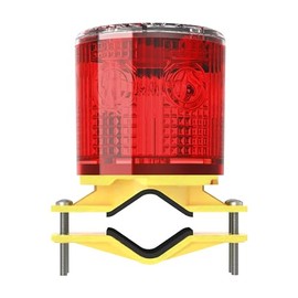 QXMH Solar Strobe Warning Light: Waterproof LED Flashing Safety Light, High Bright LED Warning Lamp Outdoor, Traffic Lights for Construction Factory Safety Road Sign Dock Marine Beacon (Red)