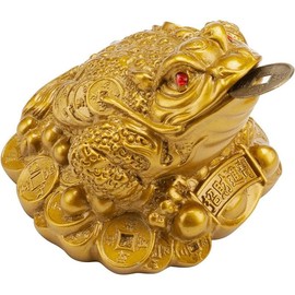 Feng Shui Money Frog, Lucky Money Toad Decorations,Ideal for Attracting Wealth - Color: Yellow