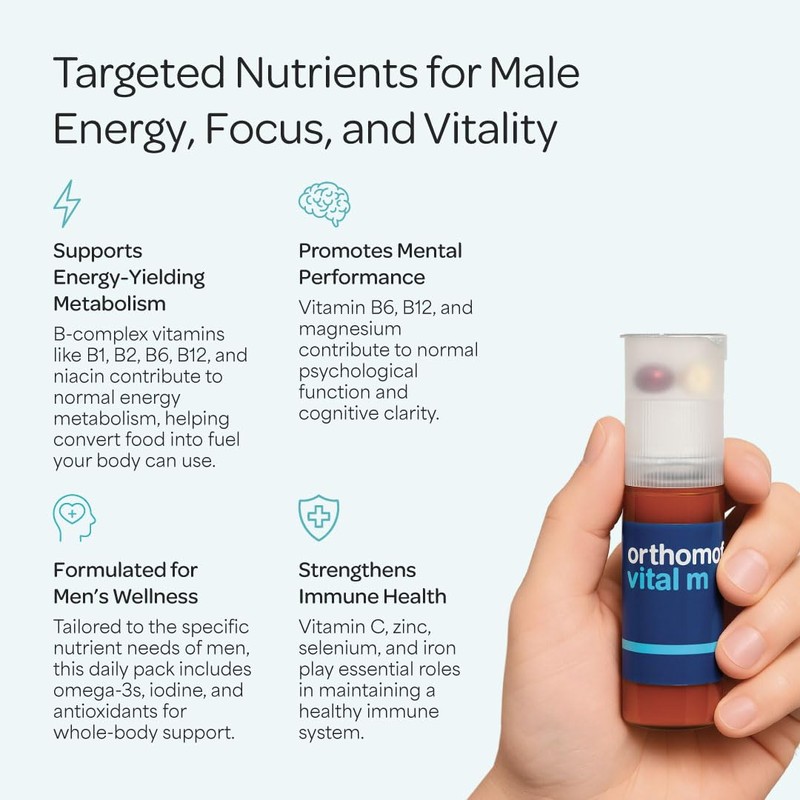 Orthomol Vital M – Daily Multivitamin for Men, Vitamins A,