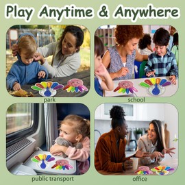 GYsomer Color Sorting Sensory Toys, Fine Motor Skills Toys for Toddlers, Montessori Toy Preschool Learning Activitie, Sensory Activity Toy for Kids 3+ & Adults Octopus and Peacock