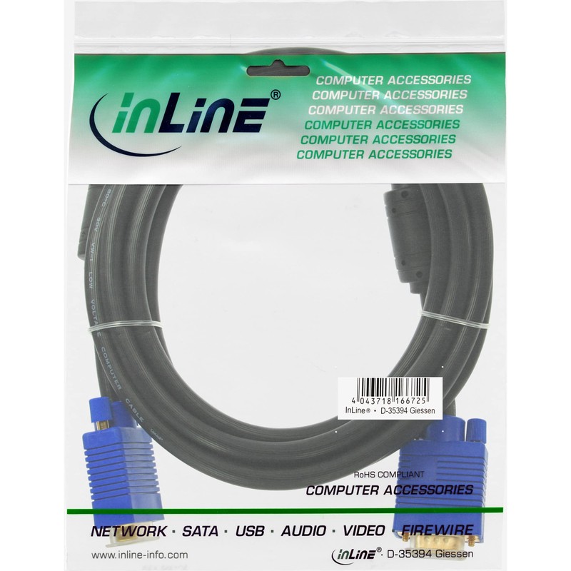 InLine S-VGA Cable Gold-Plated Connector 15-Pin M/M 3 m