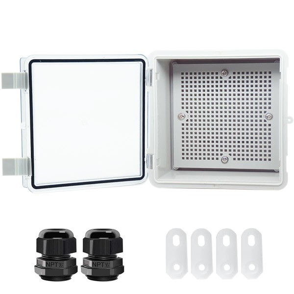 Otdorpatio Junction Box, Hinged Clear Cover IP67 Waterproof ABS Project