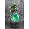 Ebros Gift Metallic Green Gold Iridescent Meteorite Dragon Guarding Faux