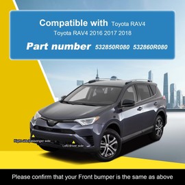 Goholy Car Front Bumper Tow Hook Cover Compatible with Toyota RAV4 2016 2017 2018 Trailer Cover Cap 532850R080 532860R080 Trailer Cover Towing Eye Cap Matte Black Right Side