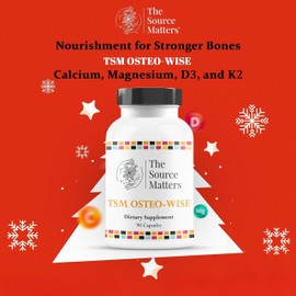 The Source Matters Osteo-Wise - Bone Health Formula Comprehensive Bone Support with Calcium, Magnesium, Vitamin D3 & K2 for Optimal Strength and Absorption (90 Capsules)