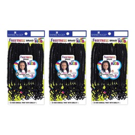 SHAKE-N-GO 3x Kids-senegal Twist With Curls 8" (3-PACK) (JET BLACK 1)