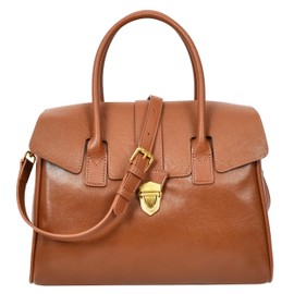 Womens Real Leather Shoulder Bag Large Size Classic Style Tacoma (Tan)