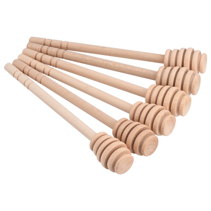 50Pcs/set Household Wooden Jam Honey Dipper Jar Dispensing Collecting Stirring