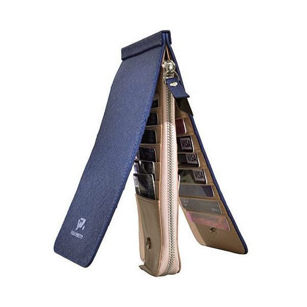 Womens Leather Credit Card Holder Wallet Purse RFID Trifold Thin