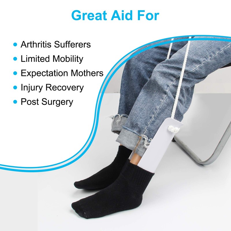 AHIER Sock Aid, Flexible Sock Aid Kit with Shoe Horn,