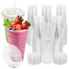 [100 SETS] 32 oz Cups with lids, Plastic cups with