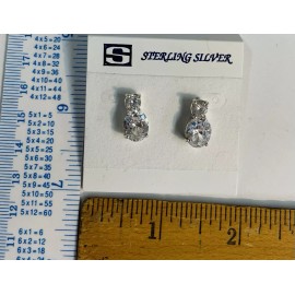 s.so 925 Sterling Silver Genuine CZ stud earring for women/teen/men