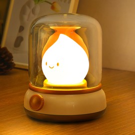 Ghost Campfire Night Light, Rechargeable Desk Lamp, Cute Ghost Table Lamp, Adjustable Ambience Light, Battery Operated Bedside lamp, Portable Nursery Night Lamp for Kids,Boys,Girls,Teenager Bedroom