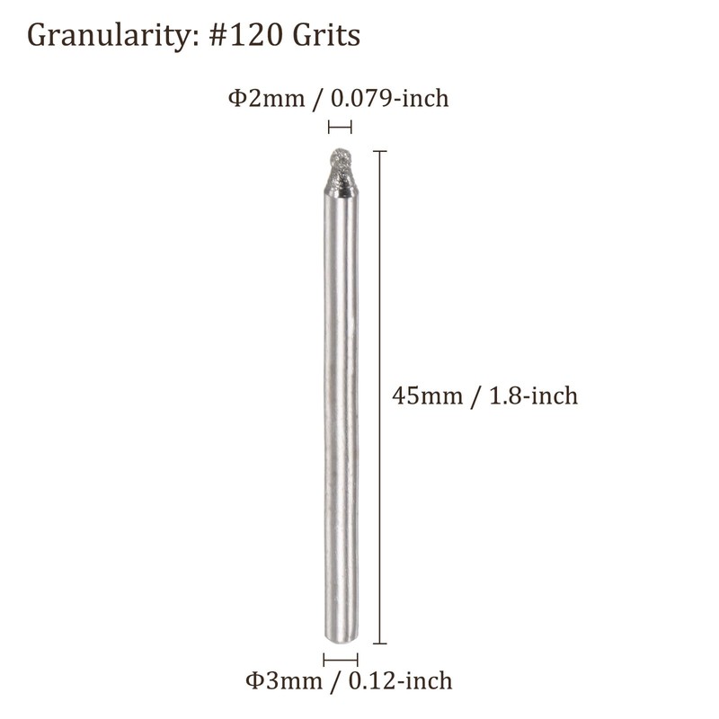 Kozelo 50pcs Diamond Grinding Bit - [2mm Dia 120 Grtis]