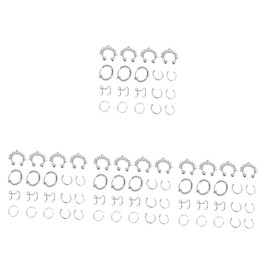 SAFIGLE 76 Pcs Nose Ring Set Nose Ring Cuff Fake Nose Piercing False Nose Hoop Man Nose Hoop Rings for Women Nose Jewelry No Piercing Nose Ring Non Piercing Nose Silver Stainless Steel