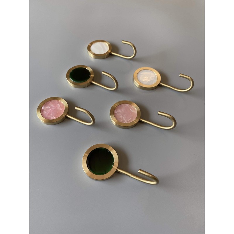 Gold Brass Decorative Wall Hook, Hole Free Wall Mount Fancy