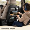 Foldable Leather Car Seat Back Organizer With Table for Rear-Seat