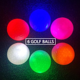 rideontogo Night Golf Balls: 6-Color Glow in The Dark Golf Balls - 10-Minute Flashing, Fun for Men & Women, Glow Balls Golf, Ideal Golfing Gift Set