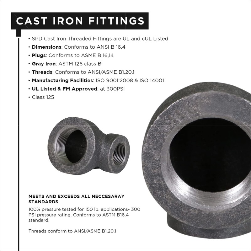 Supply Giant CTF54H 3" x 2" Cast Iron Threaded 90